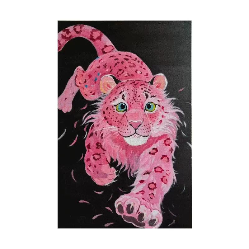 现代简约招财虎可爱金钱豹装饰画