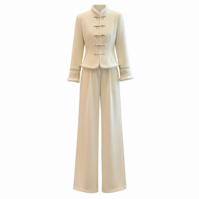 新中式女装国风套装秋冬季加绒高级感气质穿搭巨好看的冬装一整套