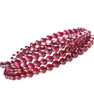 全净体天然正品酒红石榴石手链叠戴三圈官方旗舰店手串本命年女款