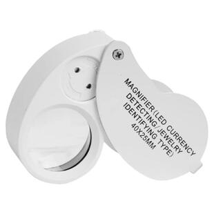 光学40倍放大镜珠宝鉴定LED紫白光40X25mm玉石翡翠邮票腰棱镜邮币