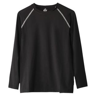 胖男童速干衣长袖T恤冰丝薄款大童男装男孩训练服运动打底衫上衣