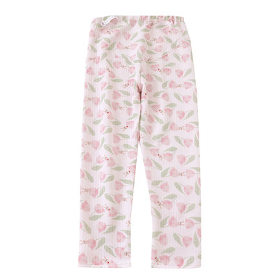 腰围可调空气棉孕妇睡裤托腹长裤