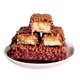 俄罗斯原装进口贵族焦糖夹心巧克力威化糖果大米花什锦混合独立袋