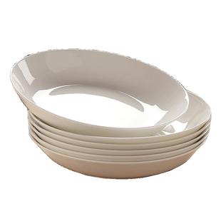 盘子纯白菜盘子菜碟家用深盘白色微波炉全白陶瓷白瓷餐具碟子餐盘