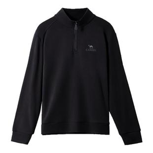 骆驼男装半拉链卫衣男秋冬季2025新款长袖t恤德绒打底衫休闲上衣