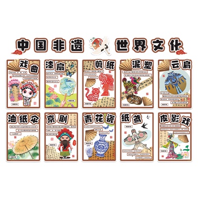 幼儿园非遗环创主题墙成品墙贴