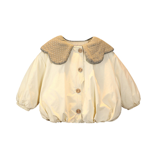 女童外套2025新款加厚夹棉上衣儿童洋气好看棉服宝宝加厚保暖棉衣