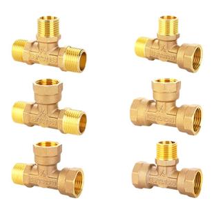 黄铜加厚三通分水阀一进二出角阀水龙头一分二接头四通阀门分流器