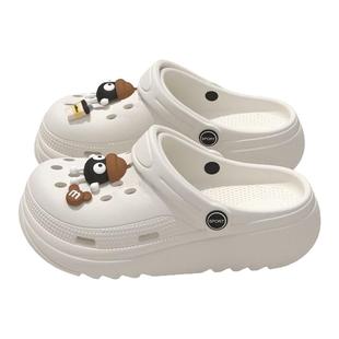 2025新款洞洞鞋女夏季外穿厚底踩屎感防滑包头海边玩水沙滩凉拖鞋