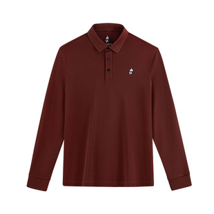 欧定头等舱冬暖燃秋红晨曦卡其高弹长袖POLO衫男高级纯色秋冬上衣