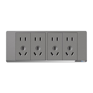 国际电工灰色118型开关插座面板多孔家用厨房暗装15孔9九孔十二孔