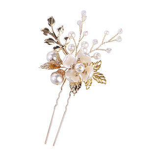 欧美金色手工新娘头饰结婚礼服发饰品配饰唯美超仙水晶盘发簪子韩