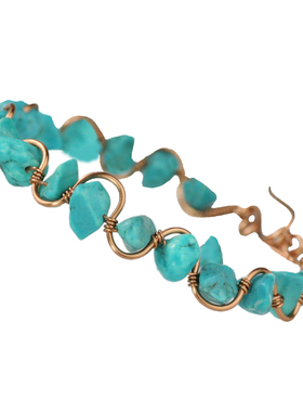 素元 原创黄铜手镯欧美个性优化松特色手工编织丝线缠挠礼品首饰