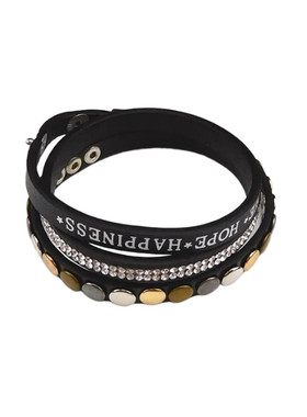 咖啡色儿童首饰品皮质绕三圈手链