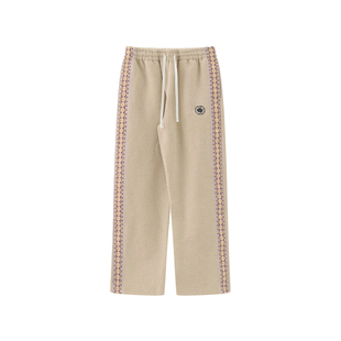 PROCITY羊毛混纺毛圈长裤复古织带加厚双层运动休闲宽松阔腿裤子