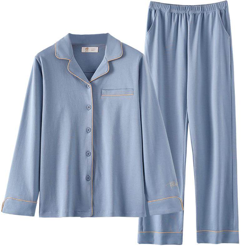 家乐芬睡衣女士春秋款秋季纯棉长袖家居服女款夏季薄款空调服套装