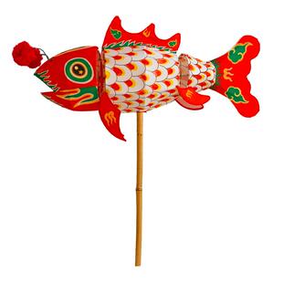 传统鱼灯成品古风鲤鱼灯笼手持非遗手工发光鱼形舞蹈道具新年装饰