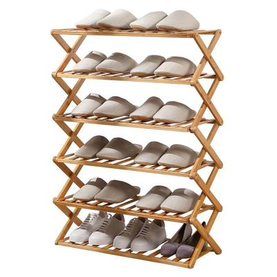鞋架免安装折叠简易楠竹小型防尘