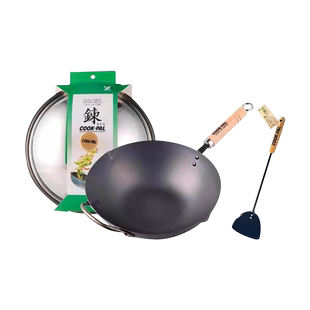 【自营】吉川YOSHIKAWA日本进口COOKPAL窒化氮化铁锅 无涂层炒锅