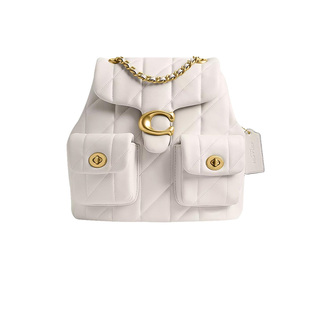 【自营】COACH/蔻驰女包Tabby22白色小羊皮双肩包金属链条背包