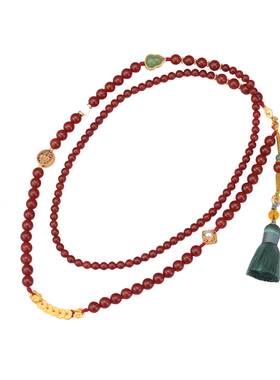 绢芭玛瑙新中式长款项链汉服配饰