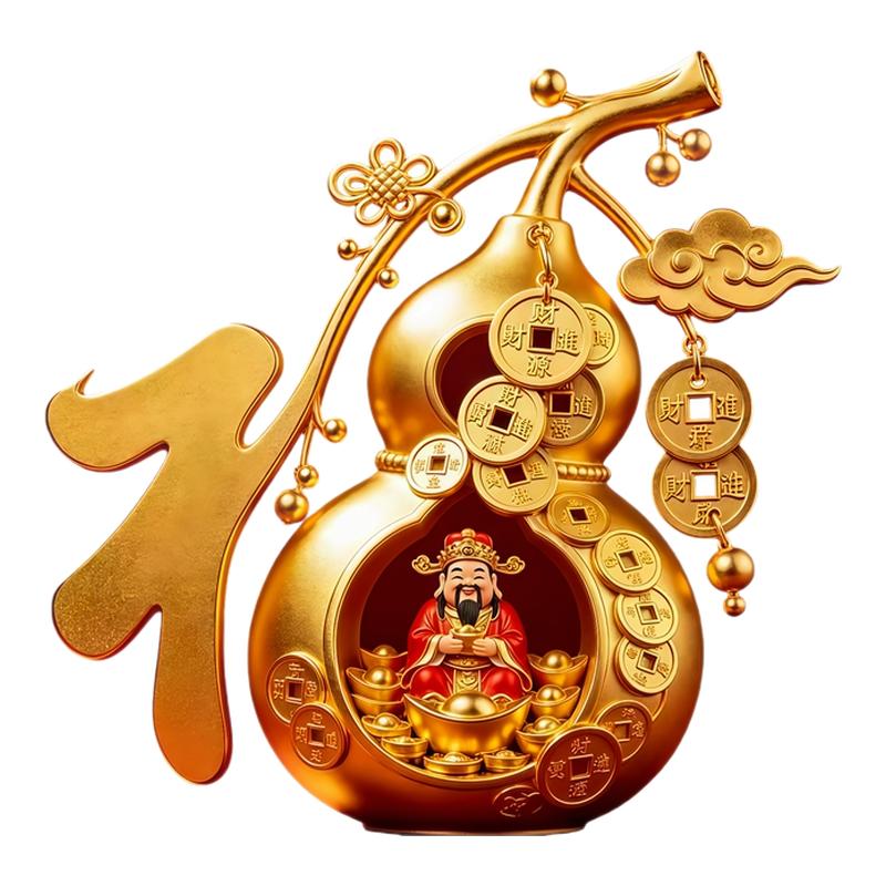 祥云中国结流水古钱玻璃贴葫芦财神福背胶自粘贴画开店居家纳福贴