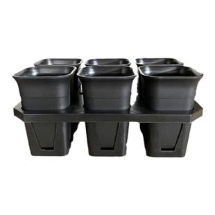 方形万象盆6格托架白透 塑料加厚盆磨砂十二卷酢浆草多肉盆仙人球