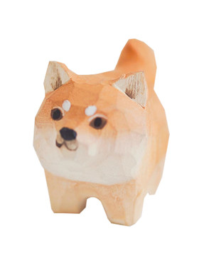 mini木雕小猫小柴犬手工小礼物