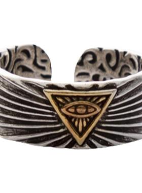 高级感复古个性戒指男上帝之眼