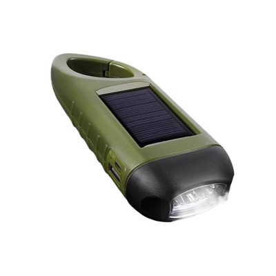 手电筒充电手摇太阳能强光便携超亮家用迷你led灯多功能小型手灯