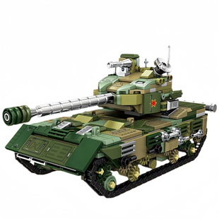 开智积木军事陆地9合1M1A1迷彩主站坦克车载加榴导弹车炮拼装玩具