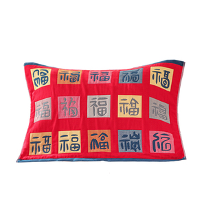 八层喜庆大红纯棉枕巾一对装家用高档防滑不脱落情侣单人柔软吸汗