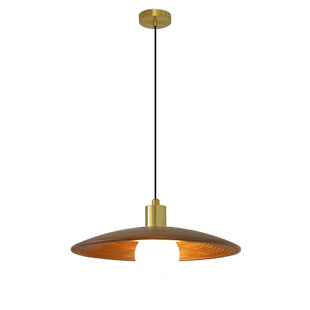 旭呈餐厅灯吊灯胡桃木色侘寂原木风餐桌灯法式复古岛台吧台灯具