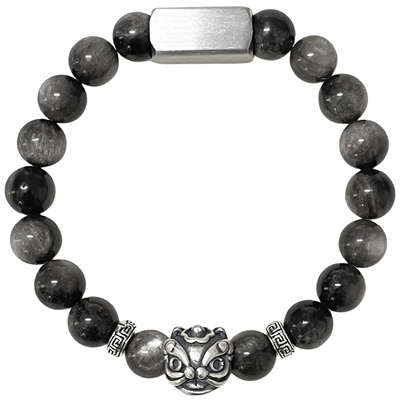 原创999足银小醒狮手串