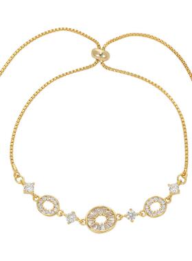 微镶锆石气质手饰品女高级感可调节恶魔之眼抽拉手链