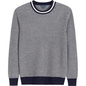 Brooks Brothers/布克兄弟男士24秋新羊毛圆领简约波浪纹针织毛衣