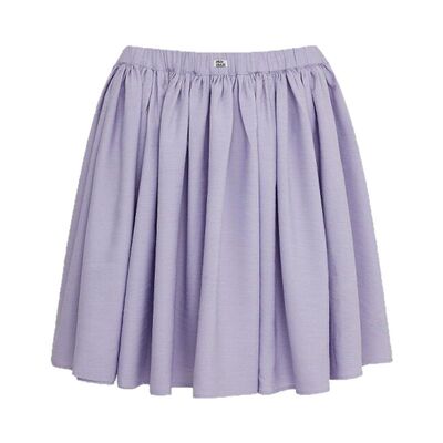 法式紫色碎花A字半身蓬蓬裙