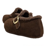 灰色厚底勃肯鞋女2025新款冬季加绒毛毛鞋子一脚蹬增高保暖毛绒鞋