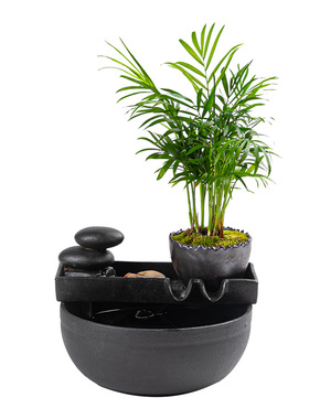 新中式风流水喷泉陶瓷开业加湿器