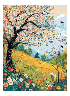 DIY数字油画唯美古风治愈系