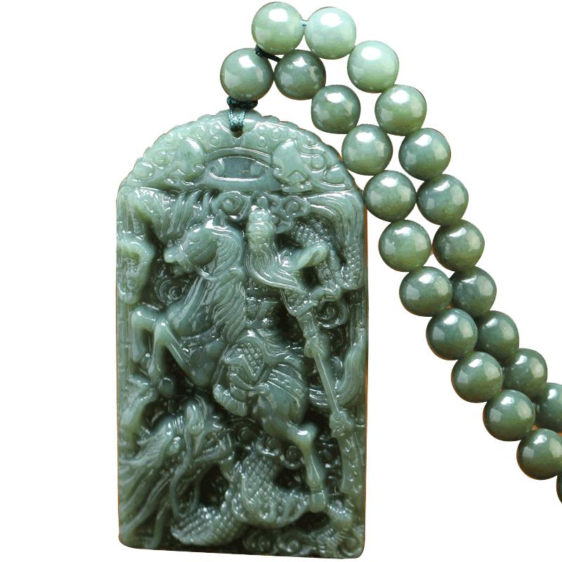 霸气风武财神关二爷挂件玉石吊坠