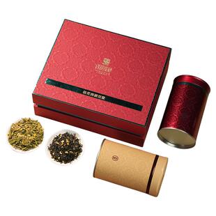 顶峰茶业桂花九曲红梅红茶桂花龙井茶叶西湖双璧100g养生送礼盒