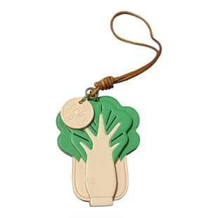 【头家】招财进宝大白菜头层牛皮手工真皮包挂件田园清新风寓意