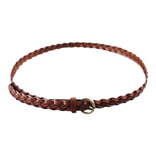 英伦风男复古细款腰带简约麻花编织窄皮带韩版休闲西裤细腰带裤带