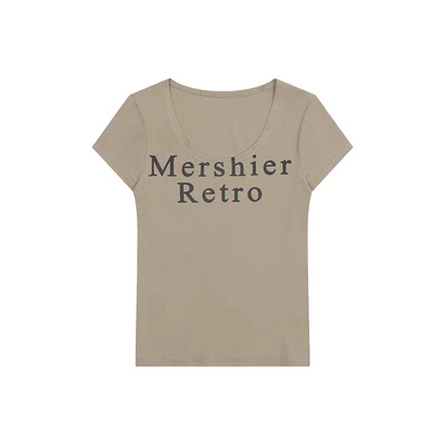 正肩修身显瘦美式辣妹打底衫T恤