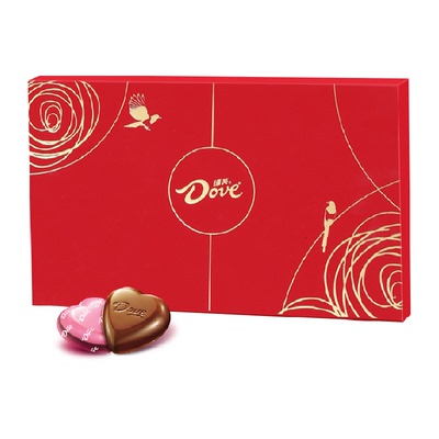 德芙心形巧克力红色心语礼盒148g
