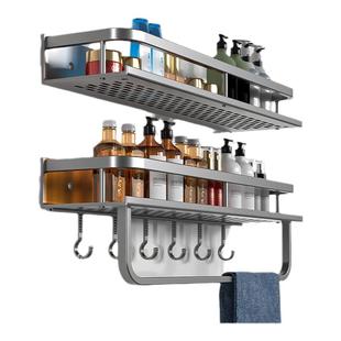 波洛克家用厕所卫生间浴巾架免打孔洗手间置物架浴室浴巾架毛巾架