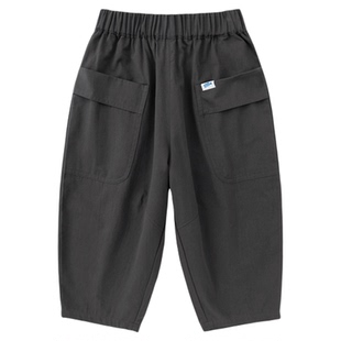 [100%棉]嘟嘟家儿童裤子男童休闲裤夏季女童长裤纯棉工装裤直筒裤