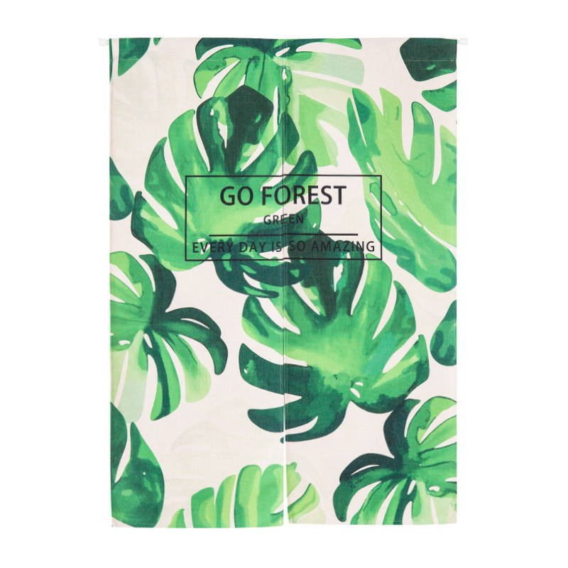 北欧植物棉麻布艺门帘窗帘隔断玄关帘半门帘卧室厨房浴室挂帘