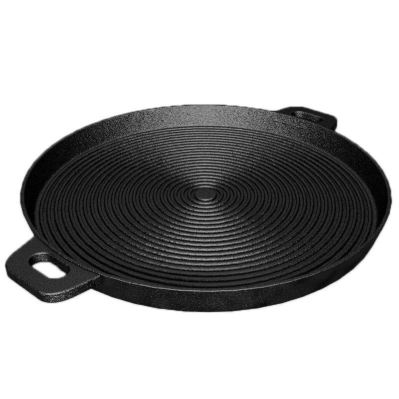 厨诗铸铁大号条纹煎锅家用电磁炉燃气不粘无涂层平底锅烤肉锅牛扒